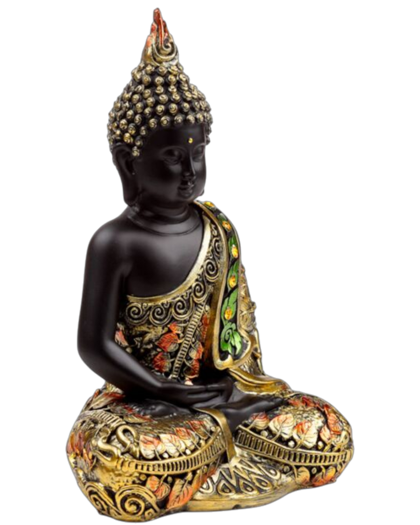 Black & Orange Gold Thai Buddha Contemplation