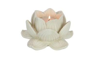 White Lotus Flower teelight candle holder