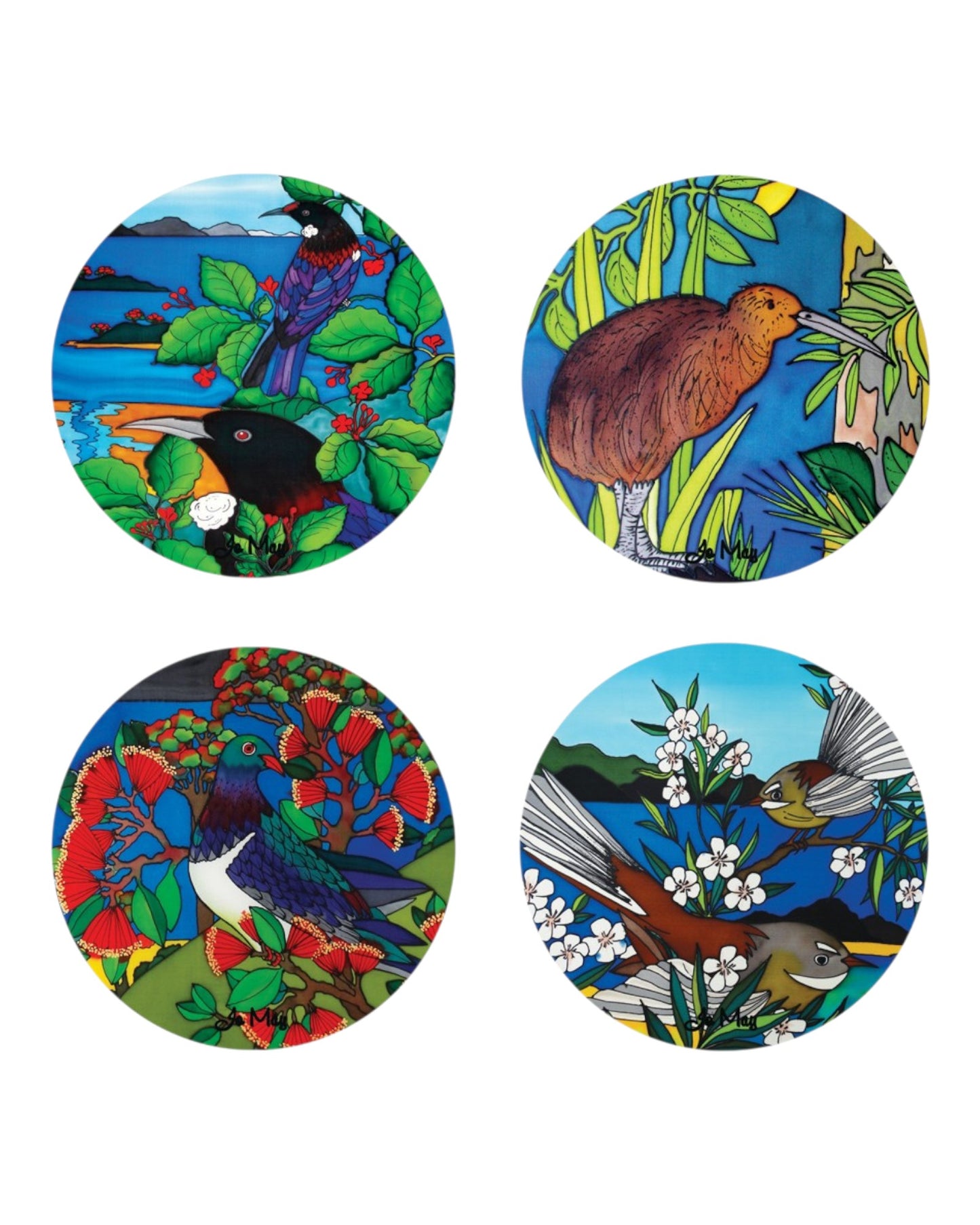 Ceramic NZ Birds Coasters - Jo May