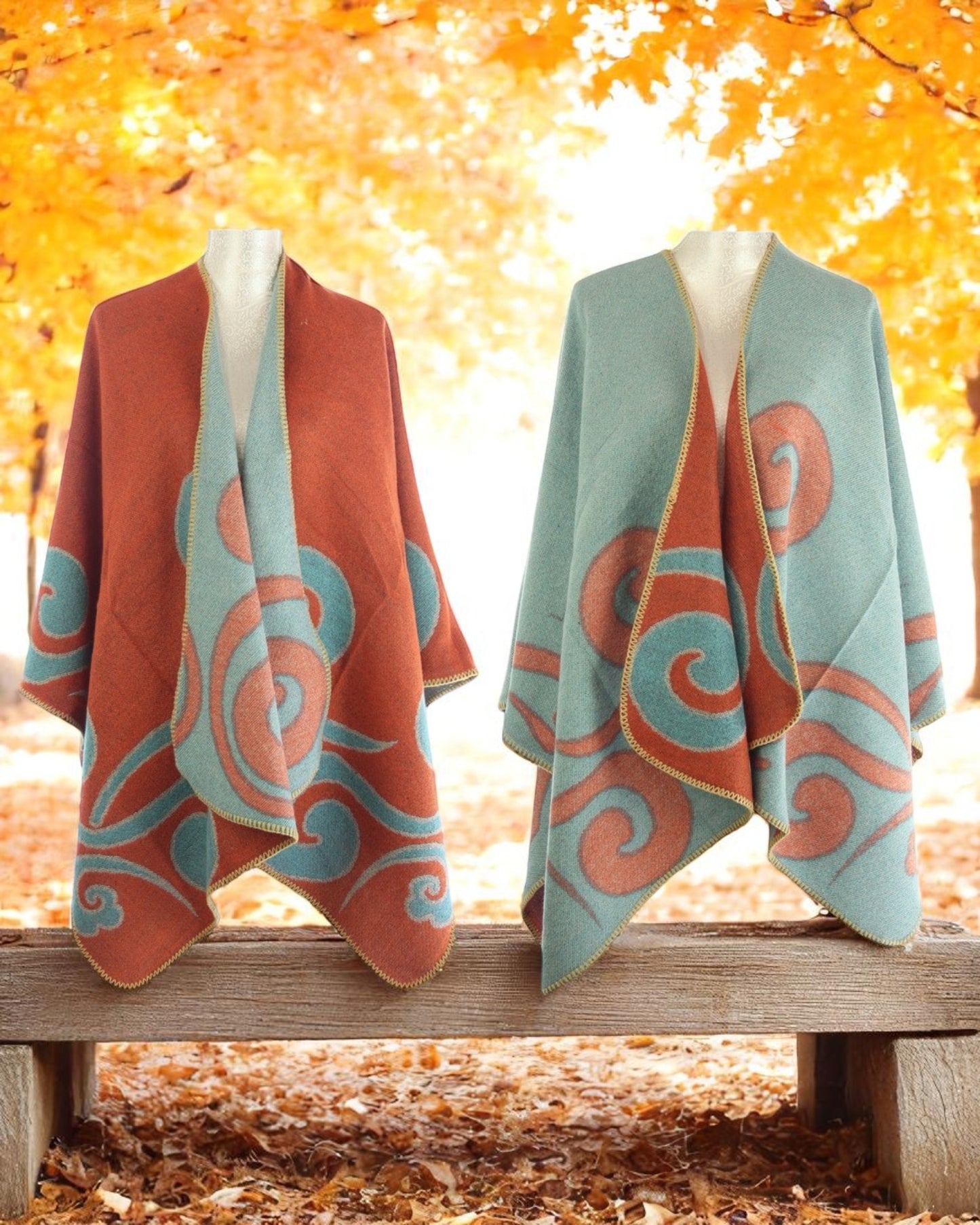 Cape with curls design CERISE