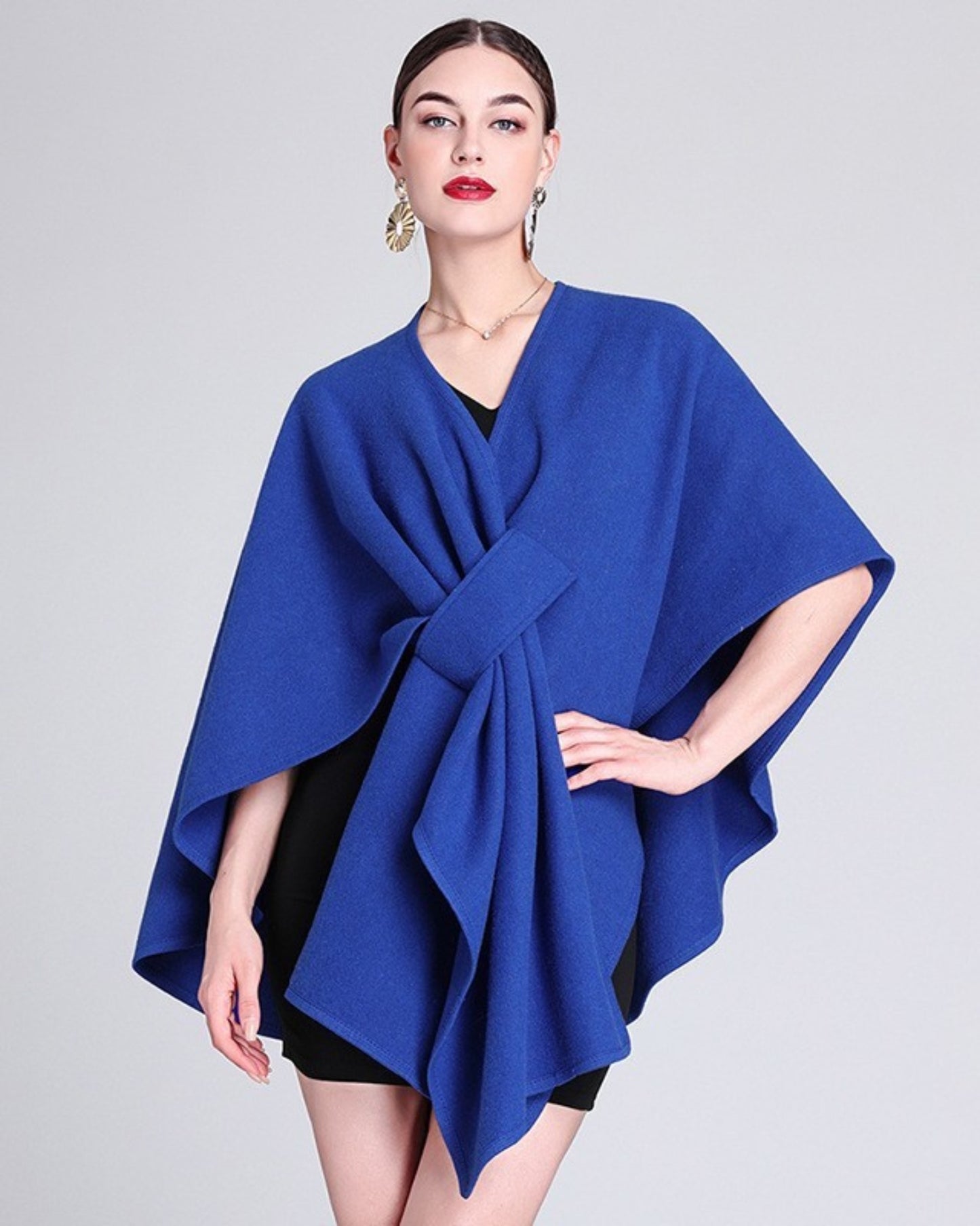 Davina Cape with pull through - COBALT