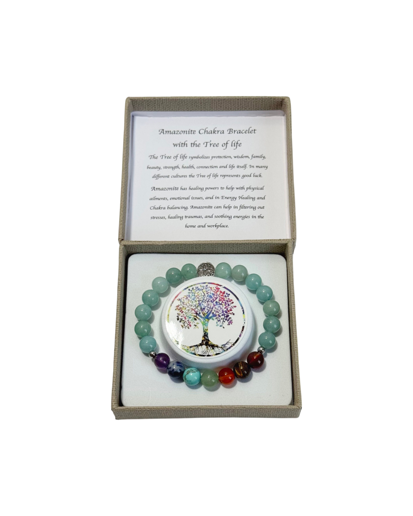 Chakra Bracelet Amazonite & Tree of Life Bead
