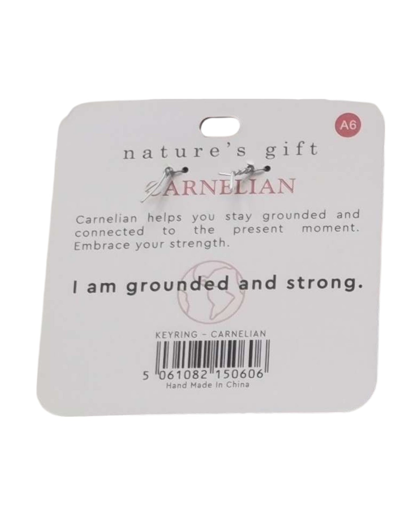 Carnelian- Stay Grounded Keyring
