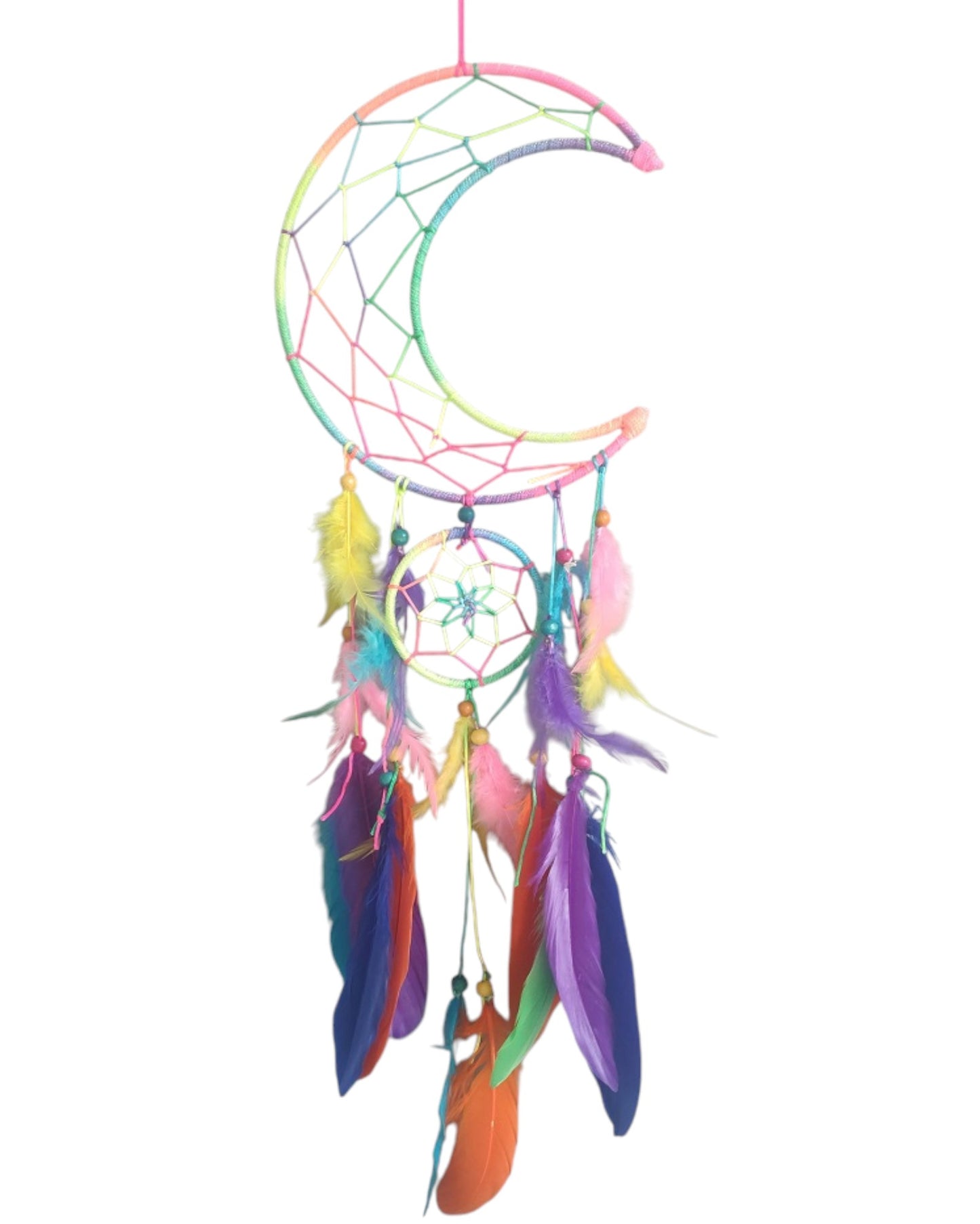 Multi Colour Half Moon Dreamcatcher 20cm