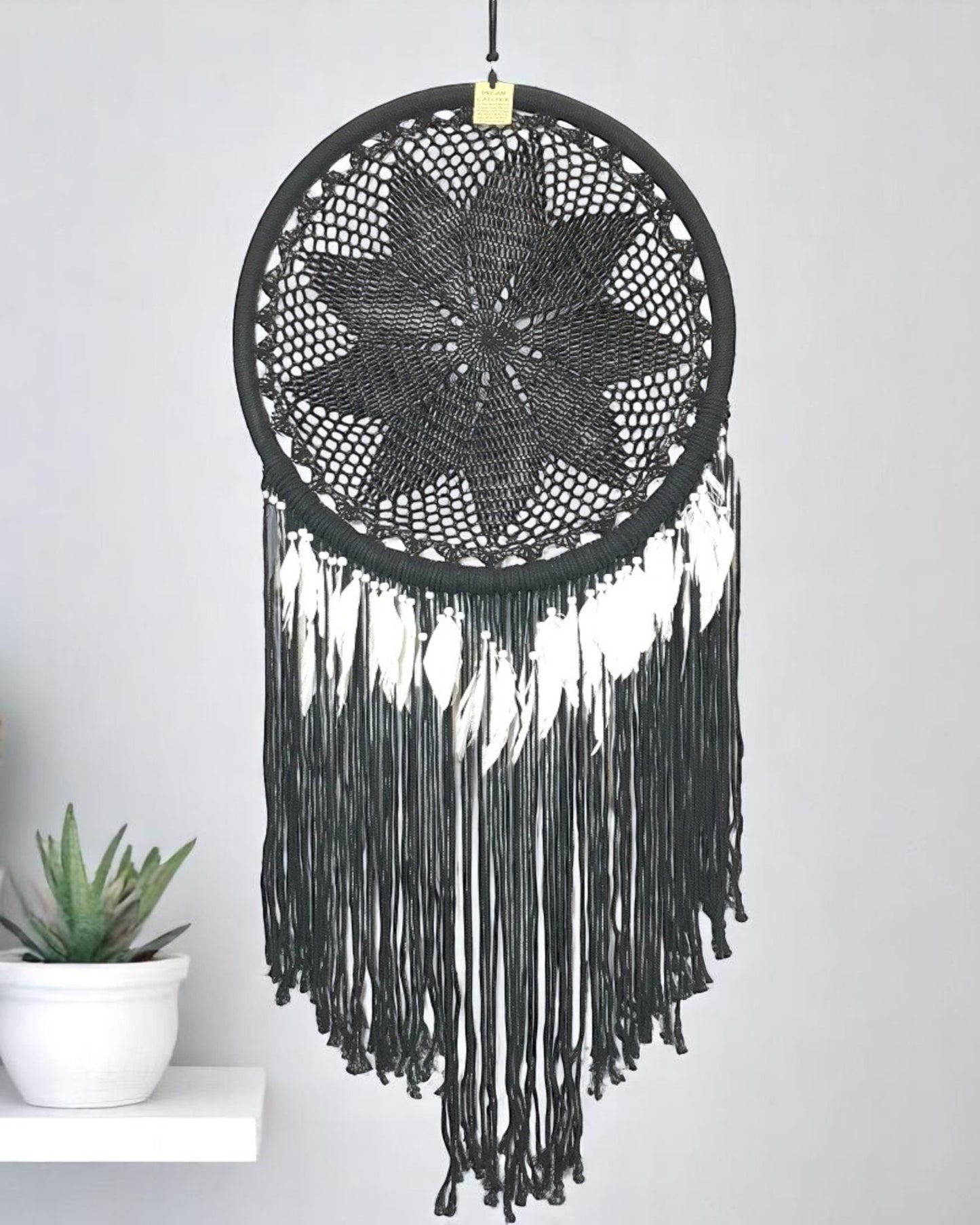 Black Boho Dreamcatcher 50cm