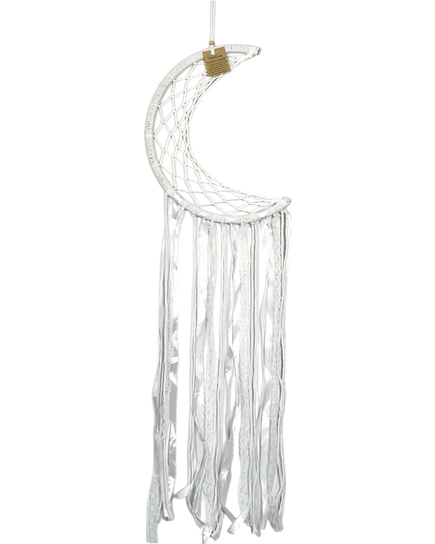 White Half Moon Dreamcatcher 27cm