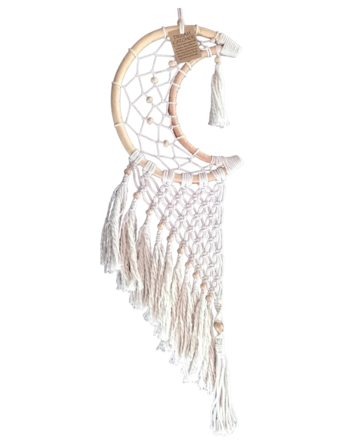 White Half Moon with Tassels 25cm