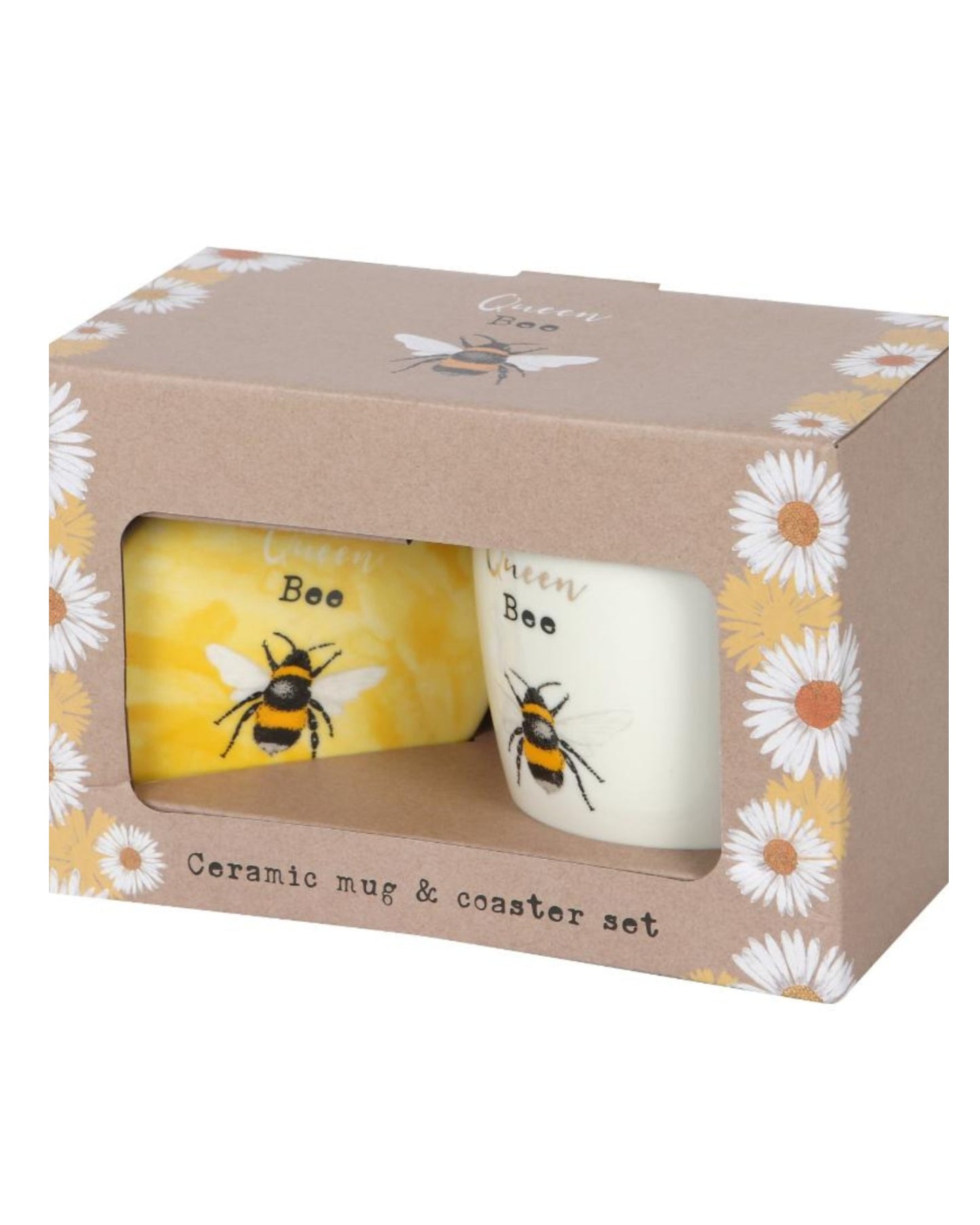 Queen Bee Ceramic Mug and Coaster Set
