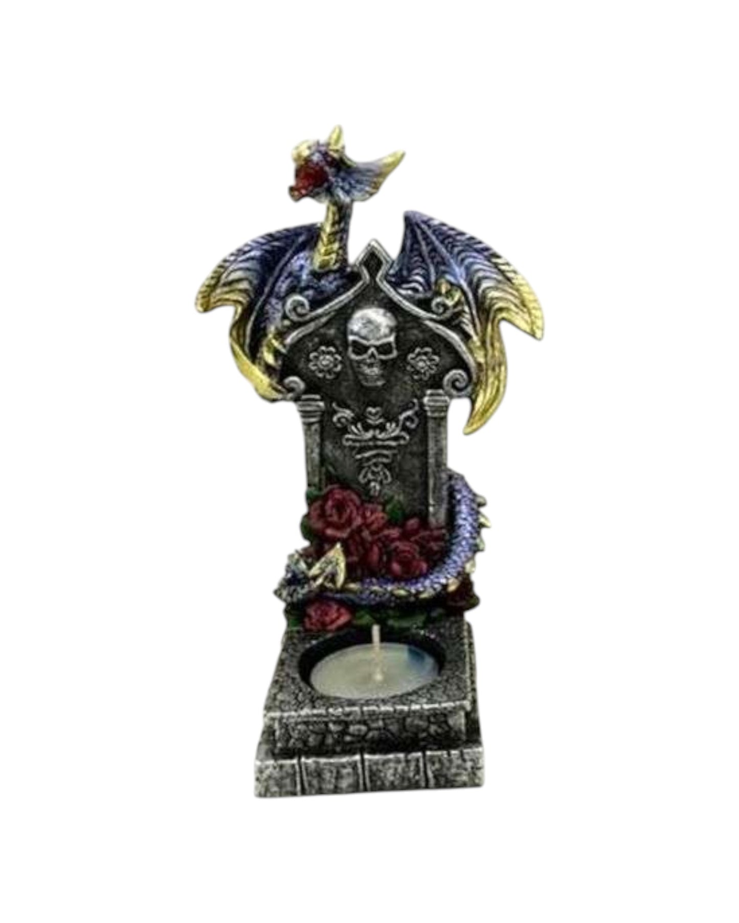 Blue & Green Dragons on Graves Tea Light Holder