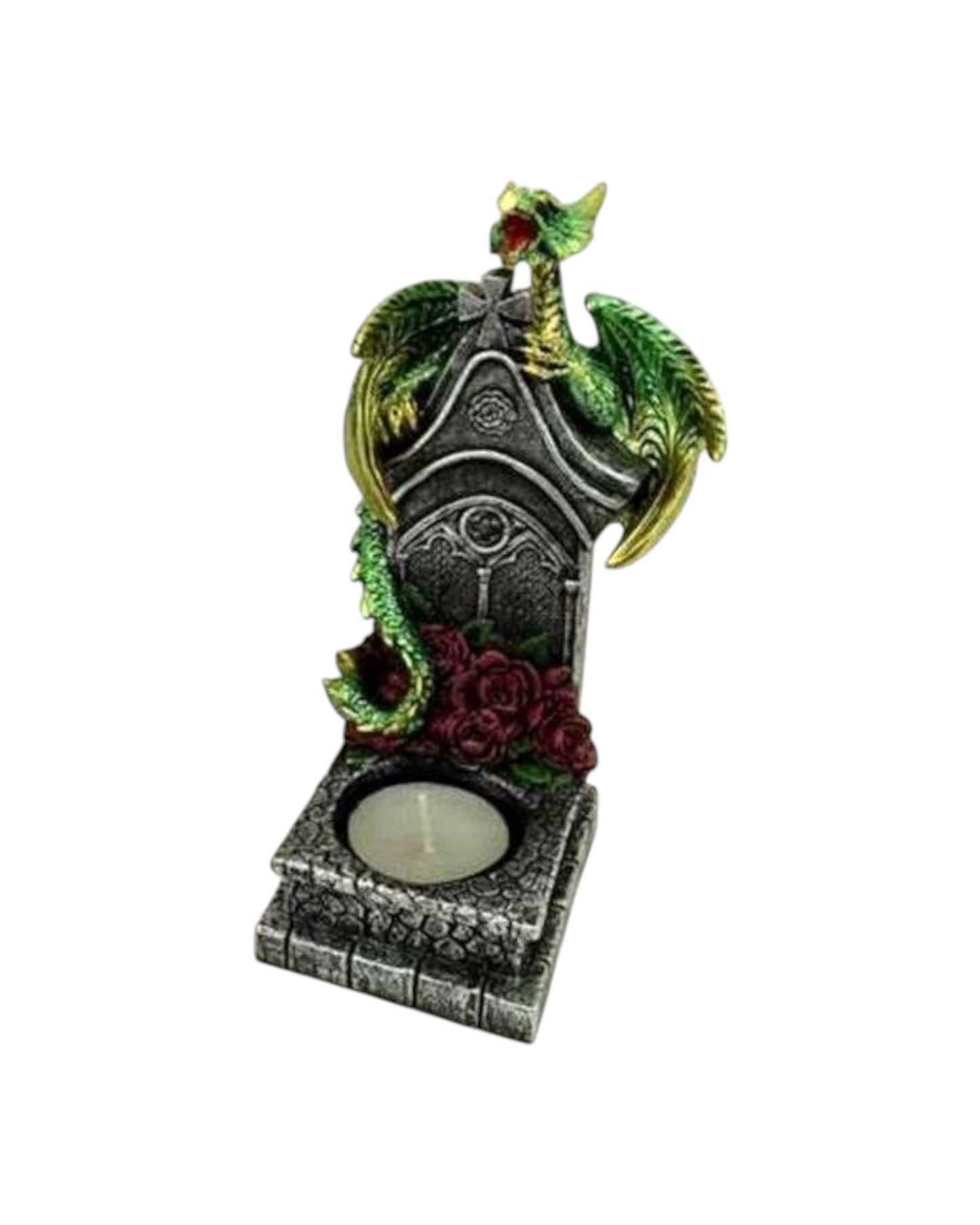 Blue & Green Dragons on Graves Tea Light Holder