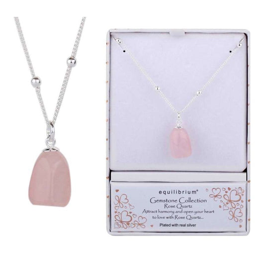 Equilibrium Rose Quartz Gemstone Necklace NEW!
