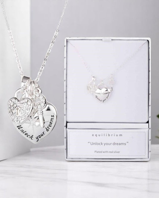 Equilibrium Lock Key with Message Necklace