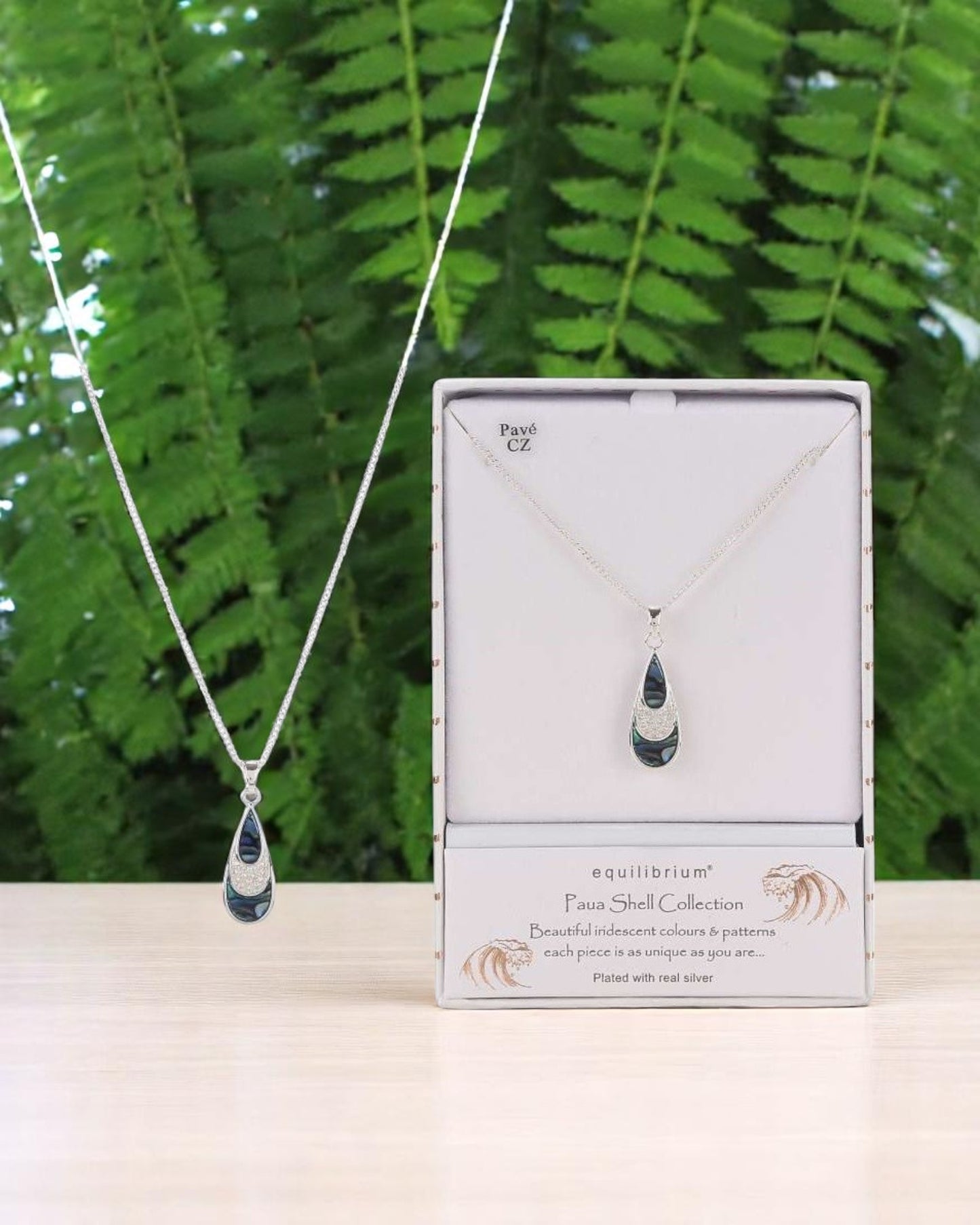 Equilibrium Paua Shell Teardrop Necklace