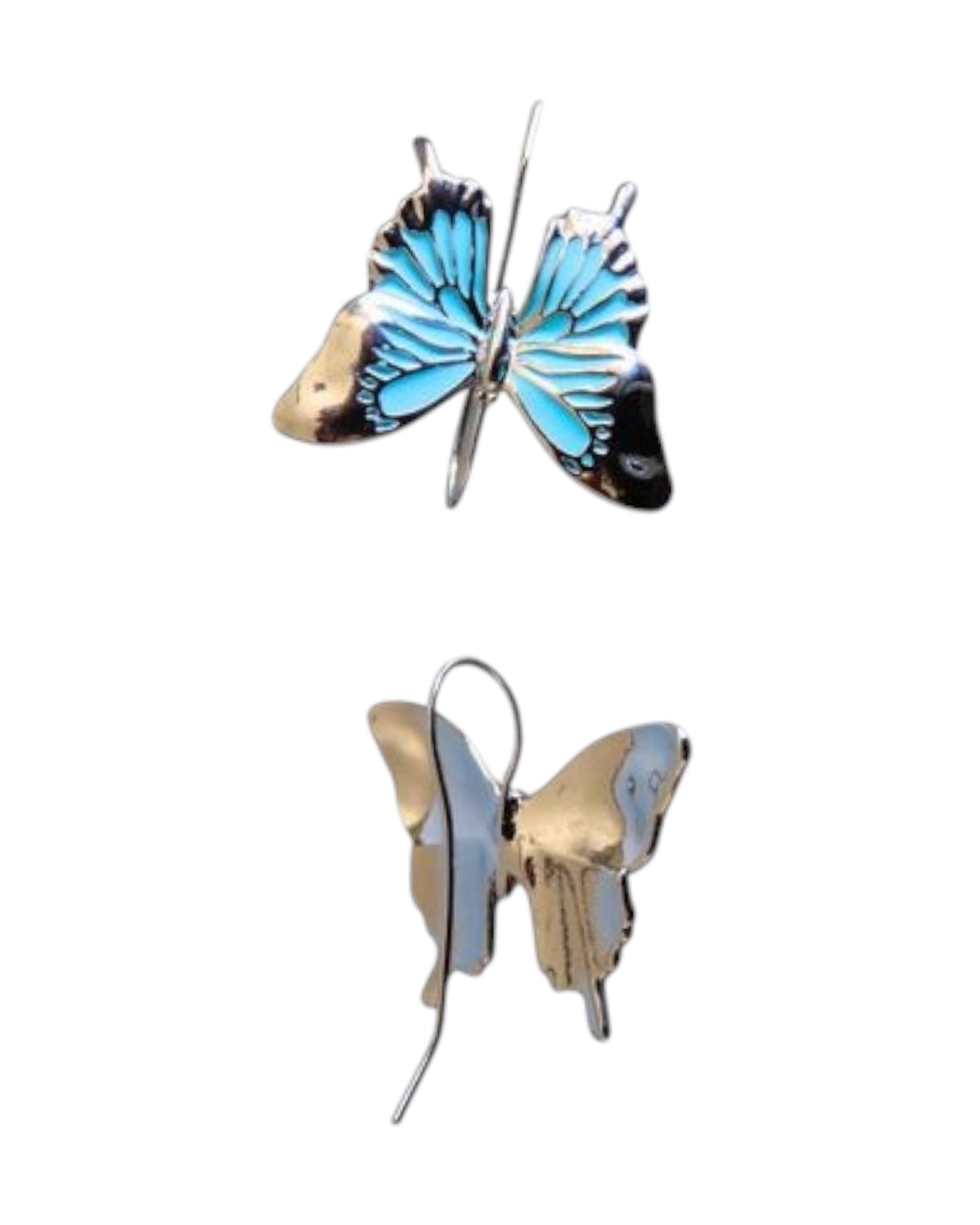 Blue Butterfly Drop Earrings
