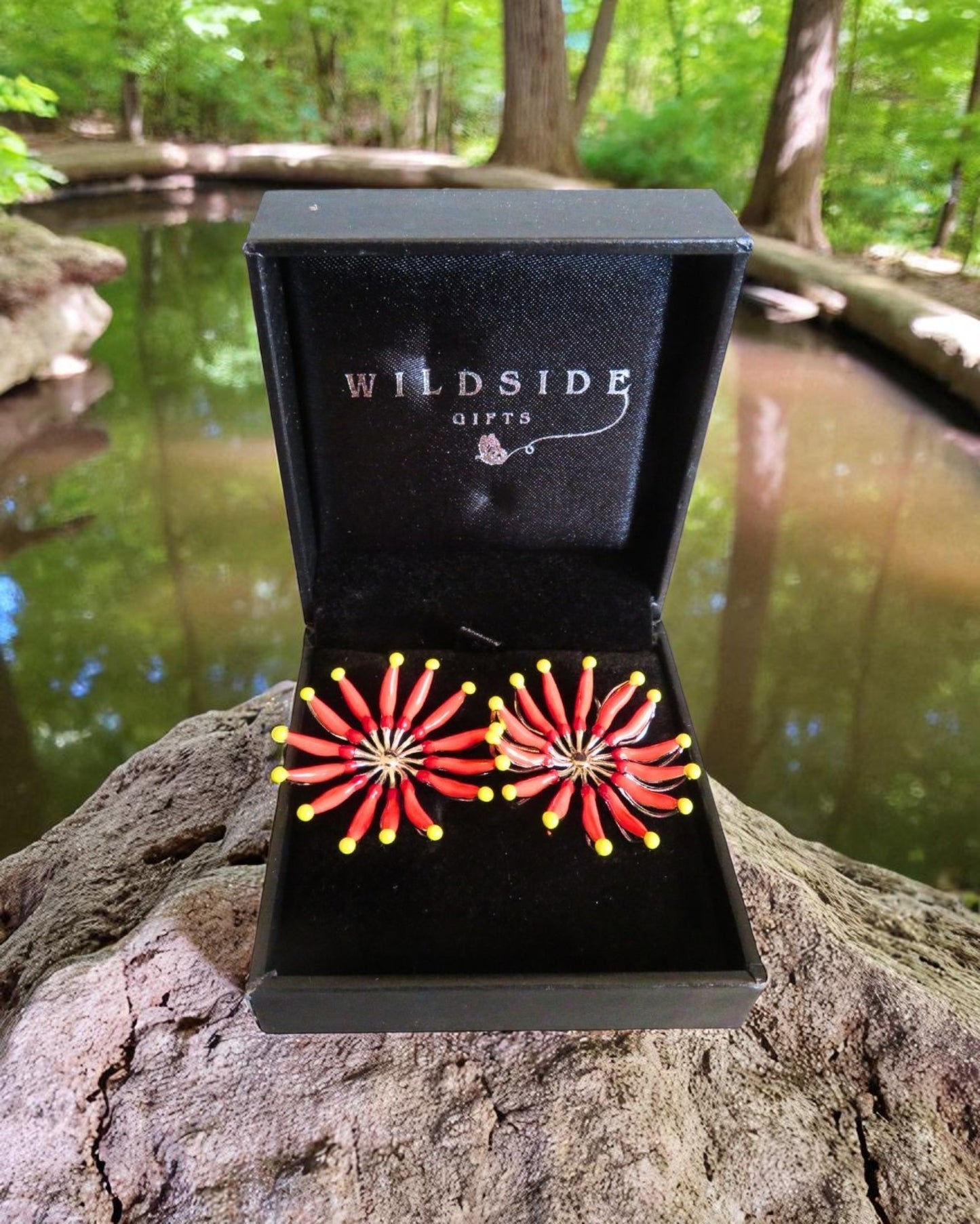 Firewheel Flower Drop Earrings
