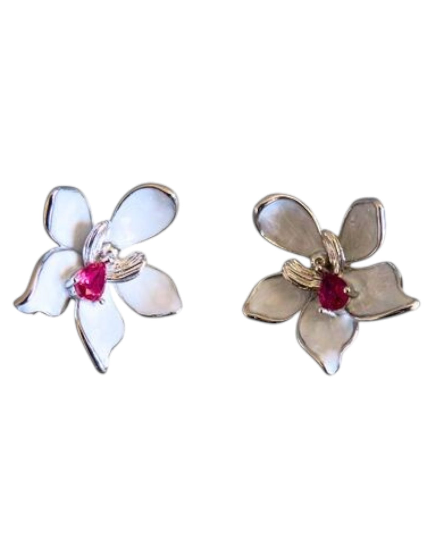 White Orchid Earrings