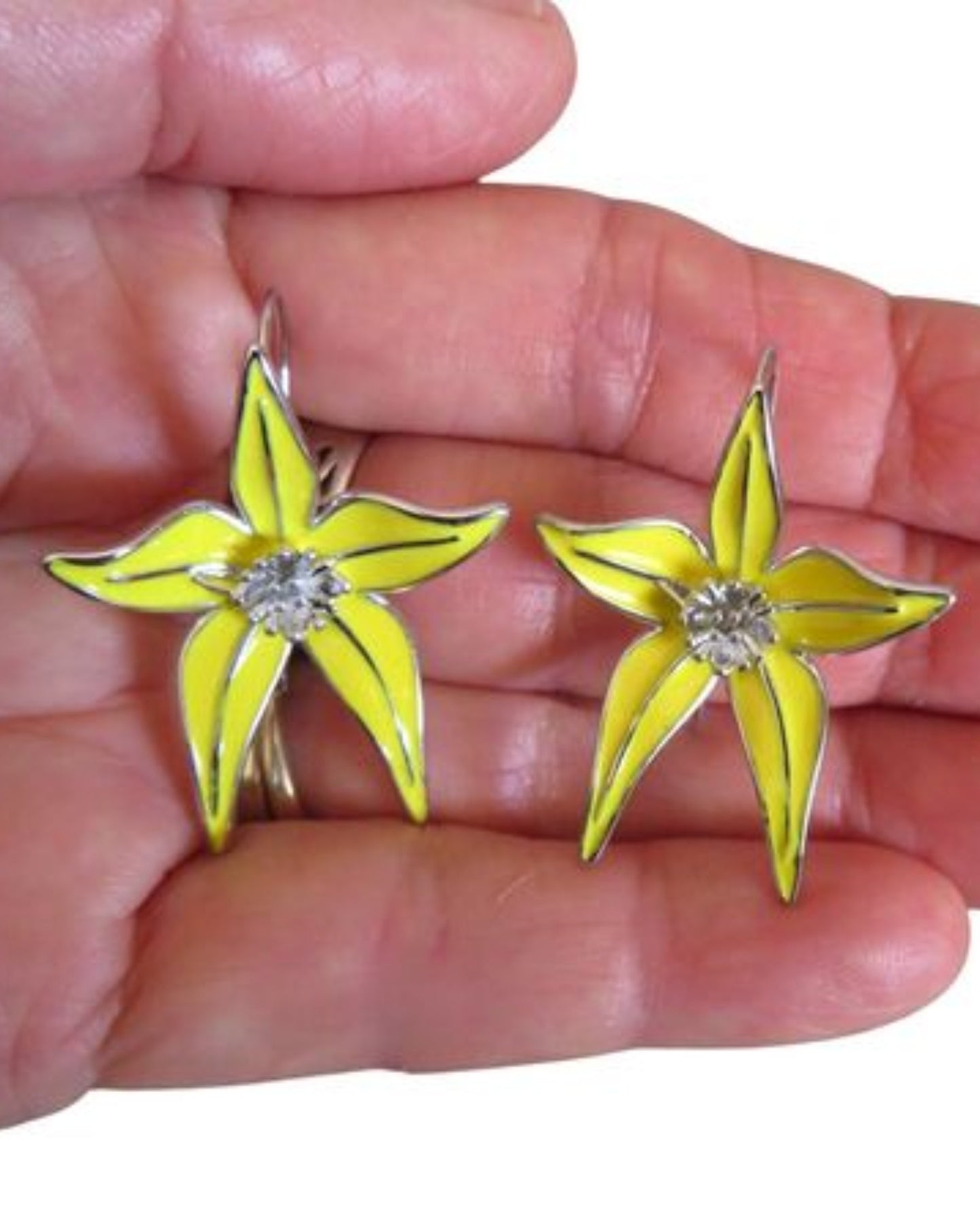 Cowslip Orchid Flower Earrings