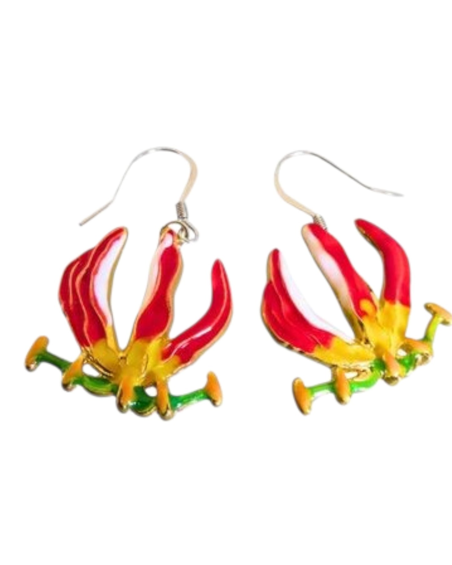 Flame Lily Drop Earrings