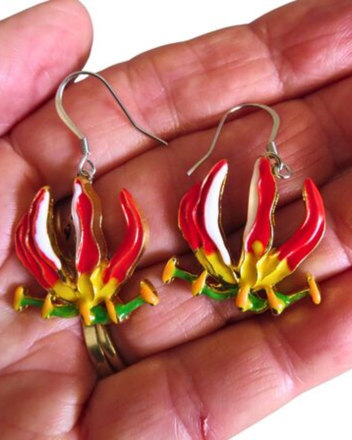 Flame Lily Drop Earrings