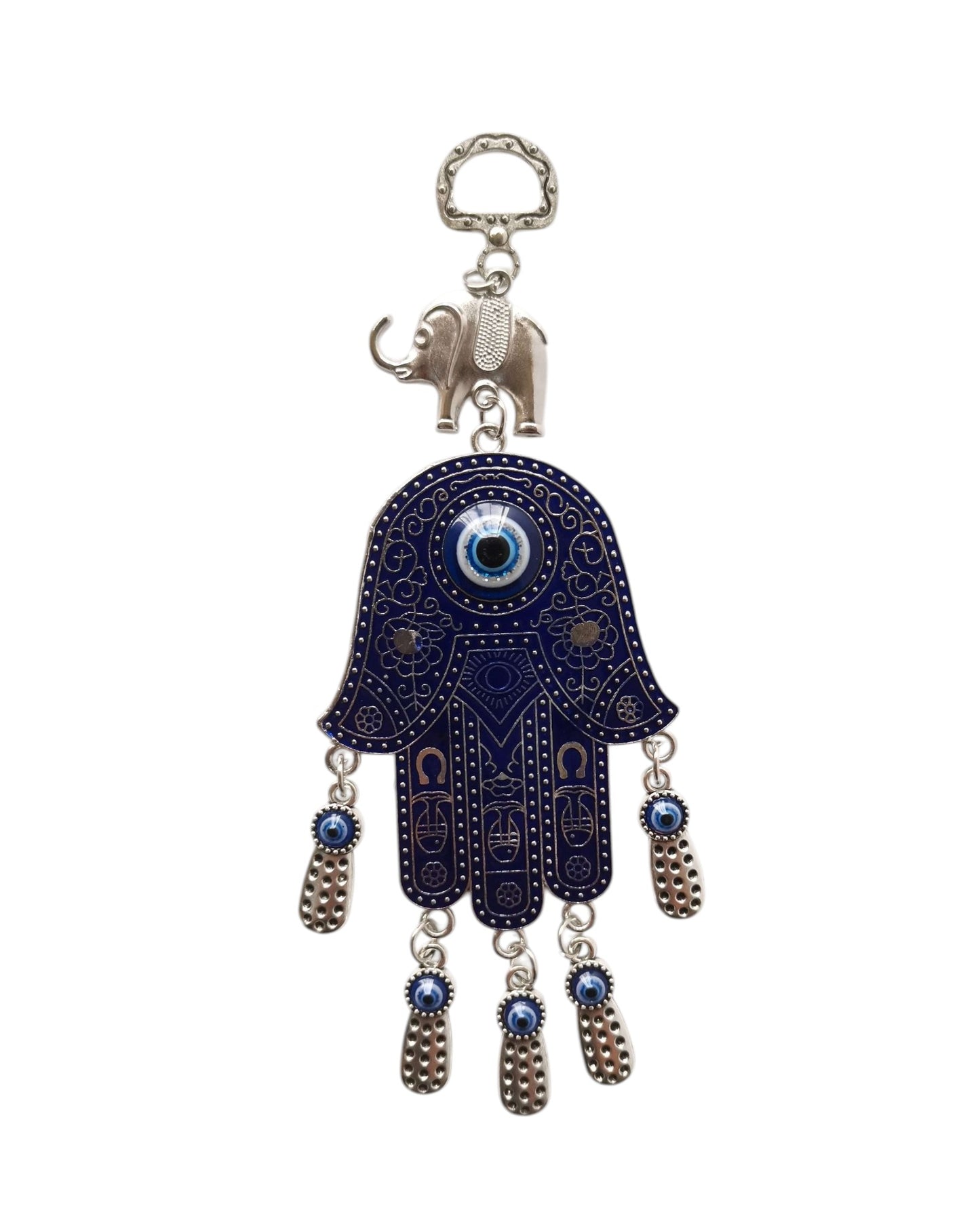 Hamsa Hanging Ornament with Evil Eye and Elephant