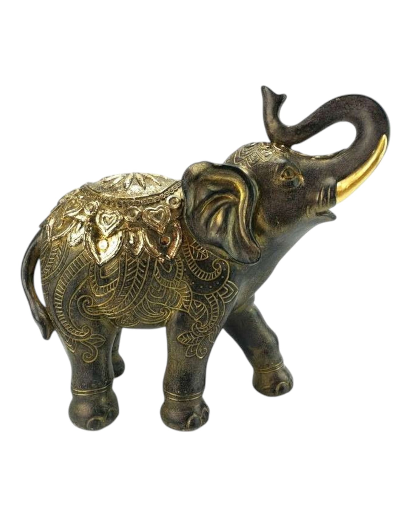 Standing Black & Gold Elephant
