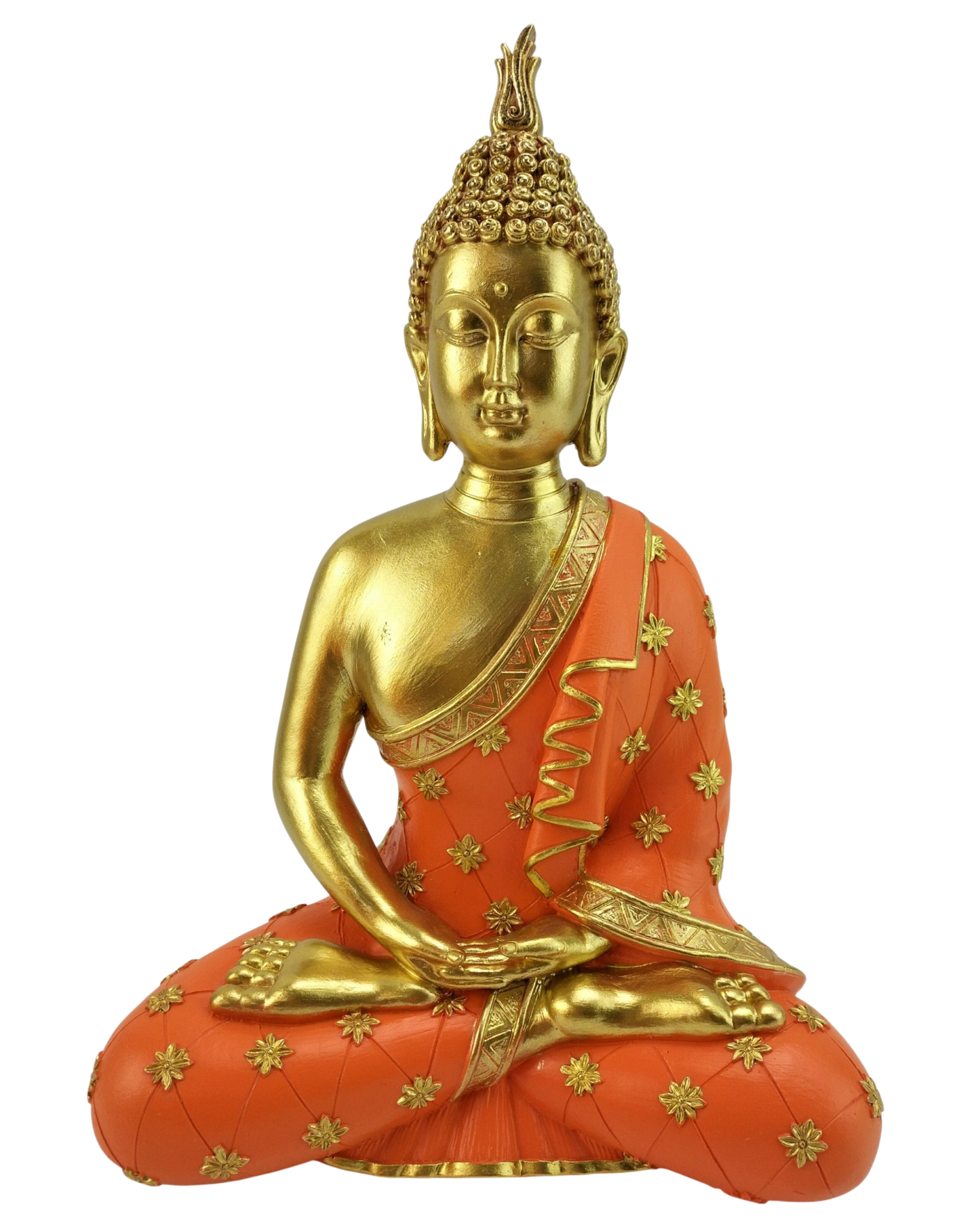 Buddha Figurine Gold and Saffron