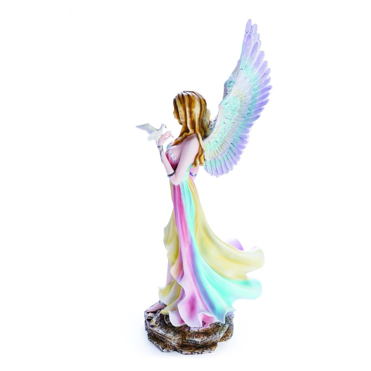 Large Rainbow Angel with Dove Figurine - LAST ONE