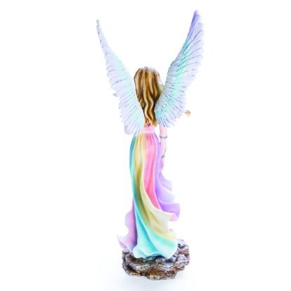 Large Rainbow Angel with Dove Figurine - LAST ONE