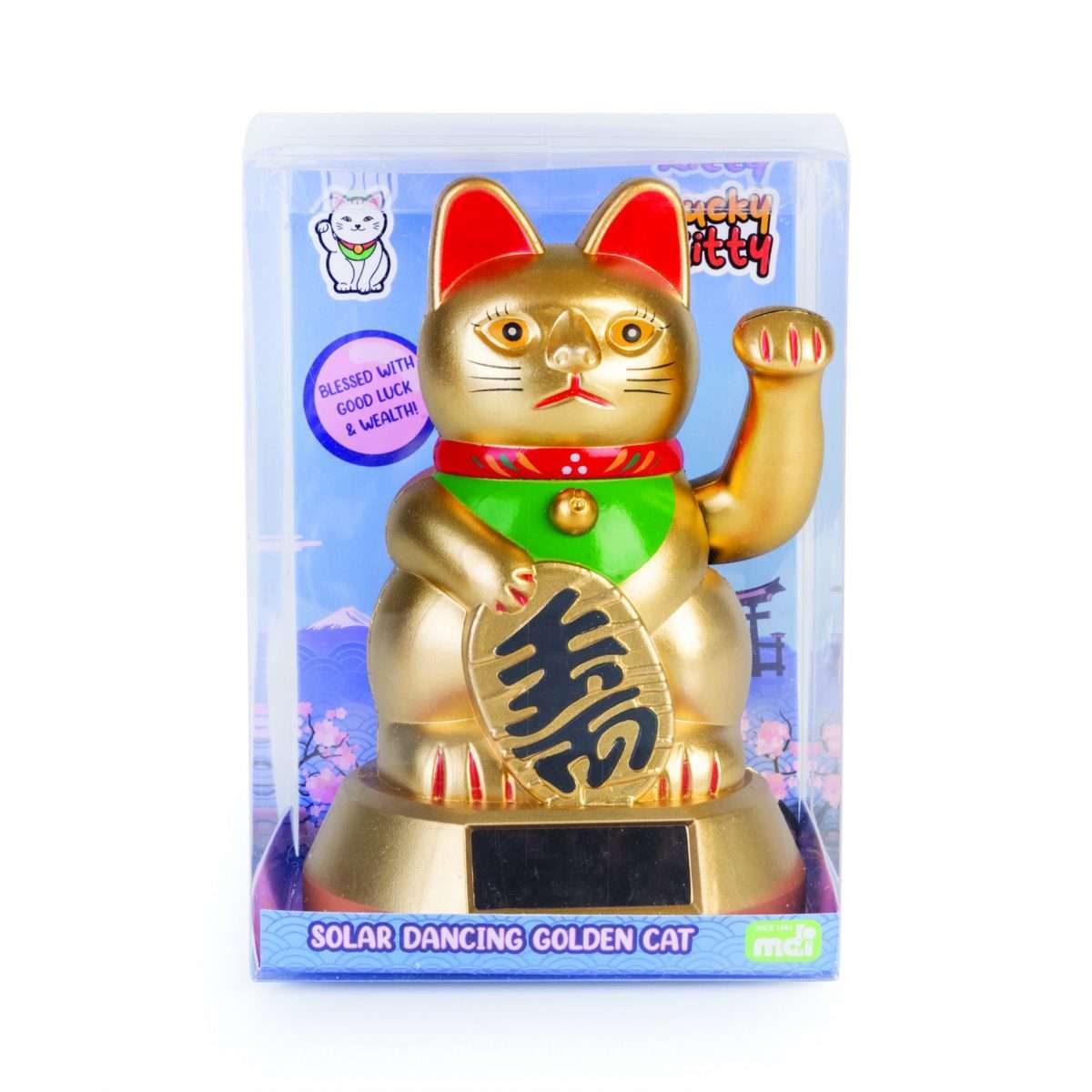 Golden Lucky Cat Solar Dancer