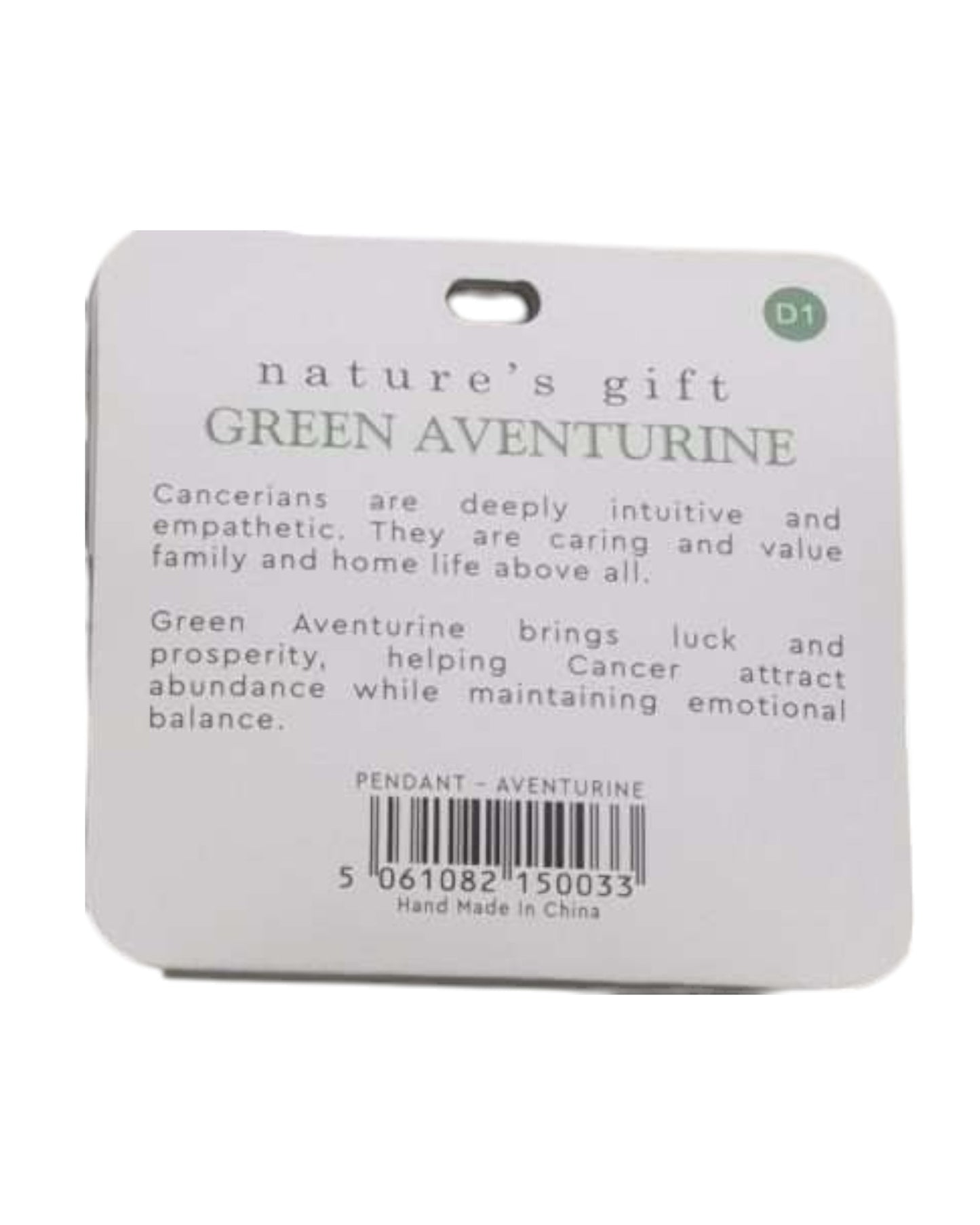 Green Aventurine- Cancer Pendant
