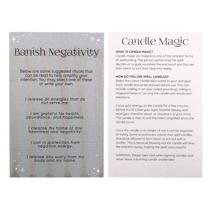 BANISH NEGATIVITY SPELL CANDLES