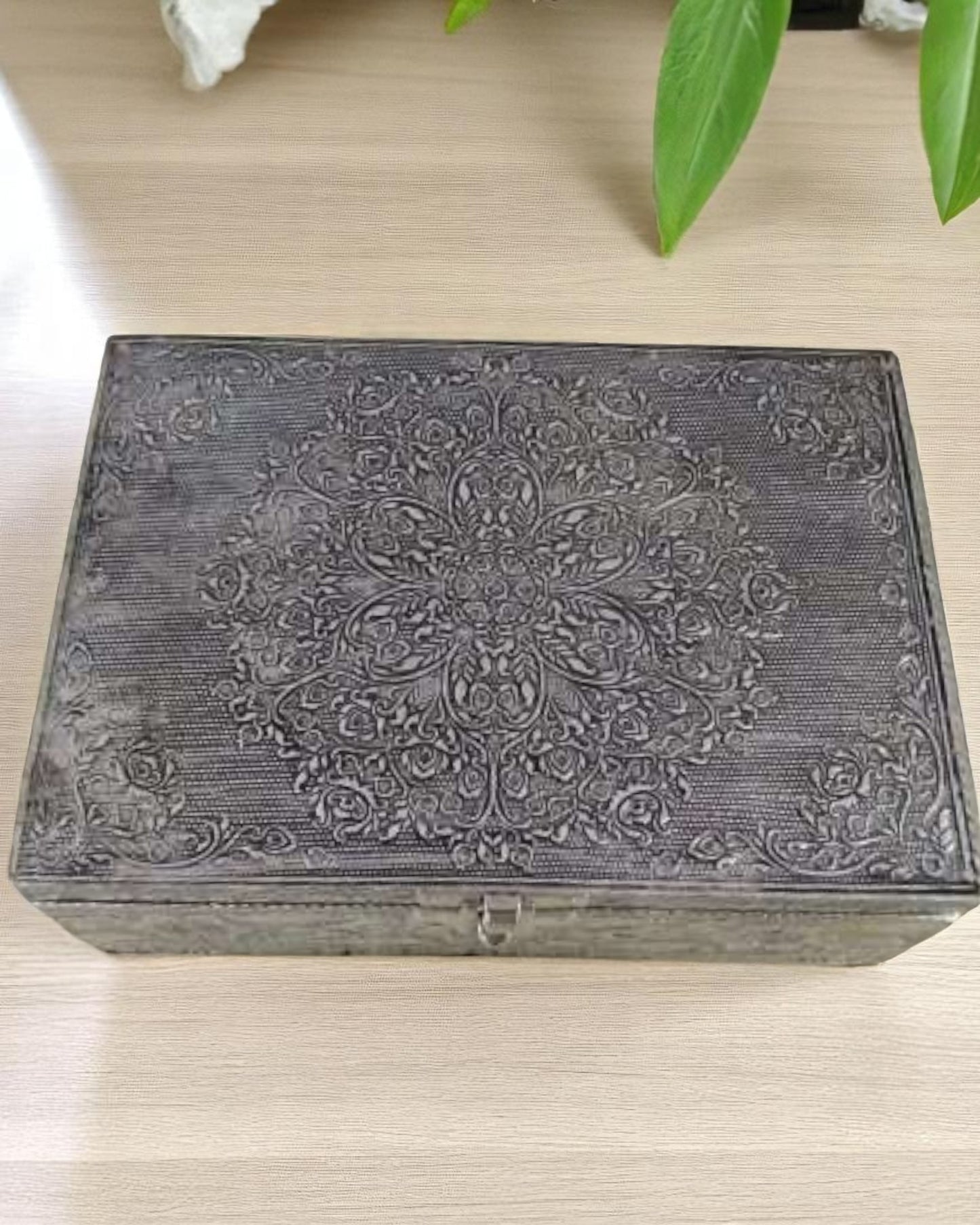 Silver Jewellery Box Lotus Mandala