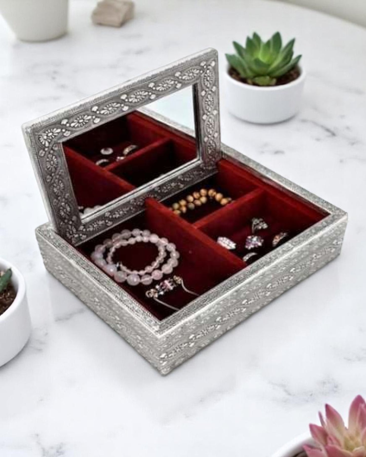 Silver Jewelry Box Mandala