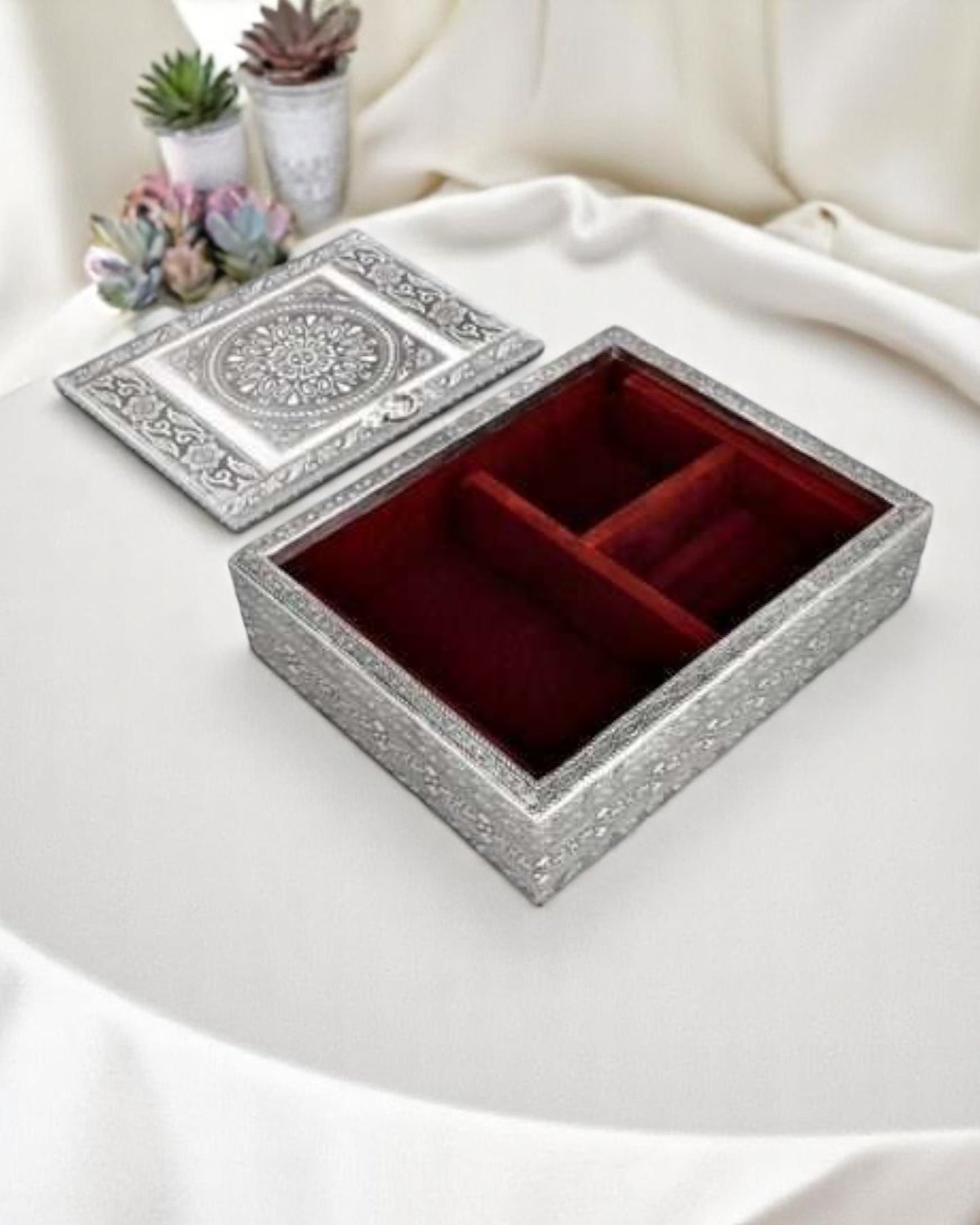 Silver Jewelry Box Mandala