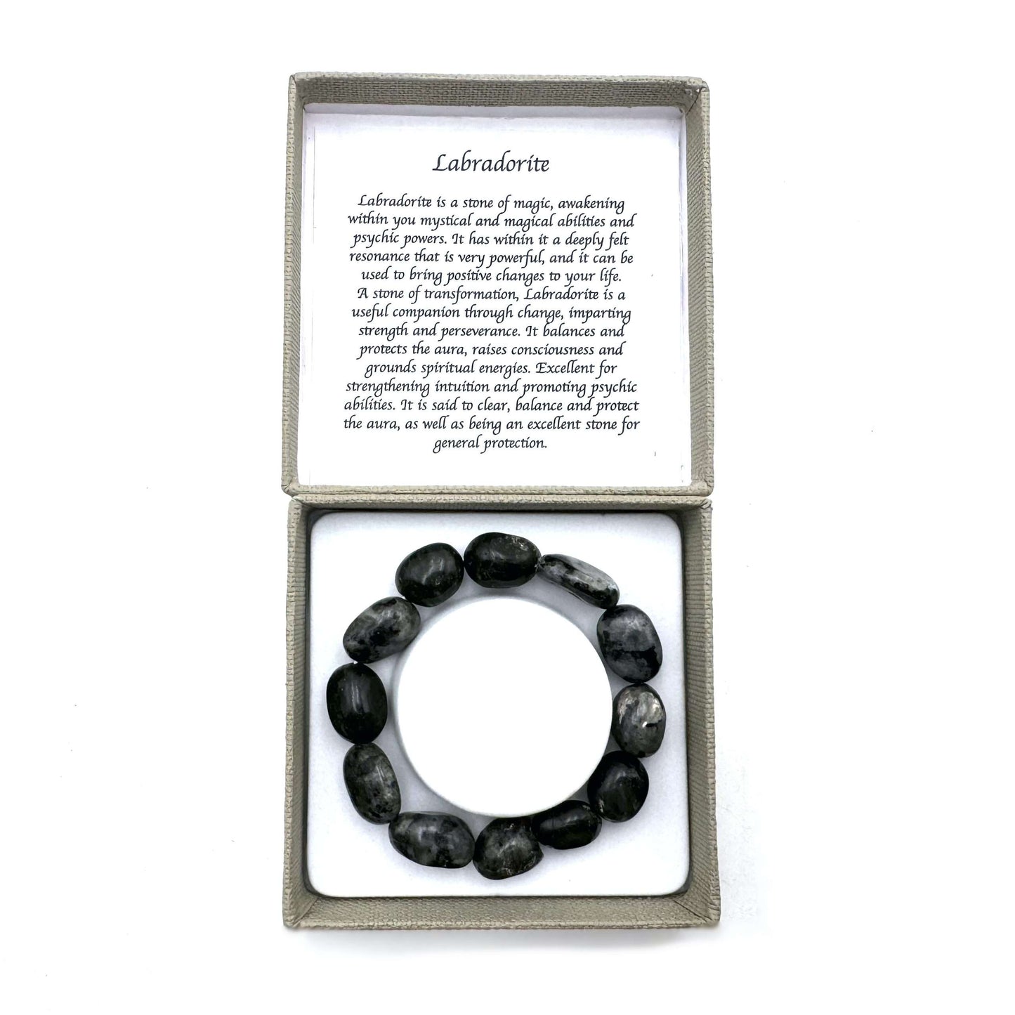 Large Beaded Bracelet Dark Labradorite