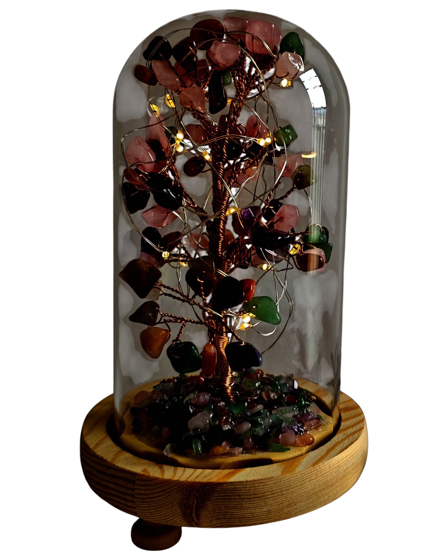 Gemstone Tree with USB LED Light Mixed Stone