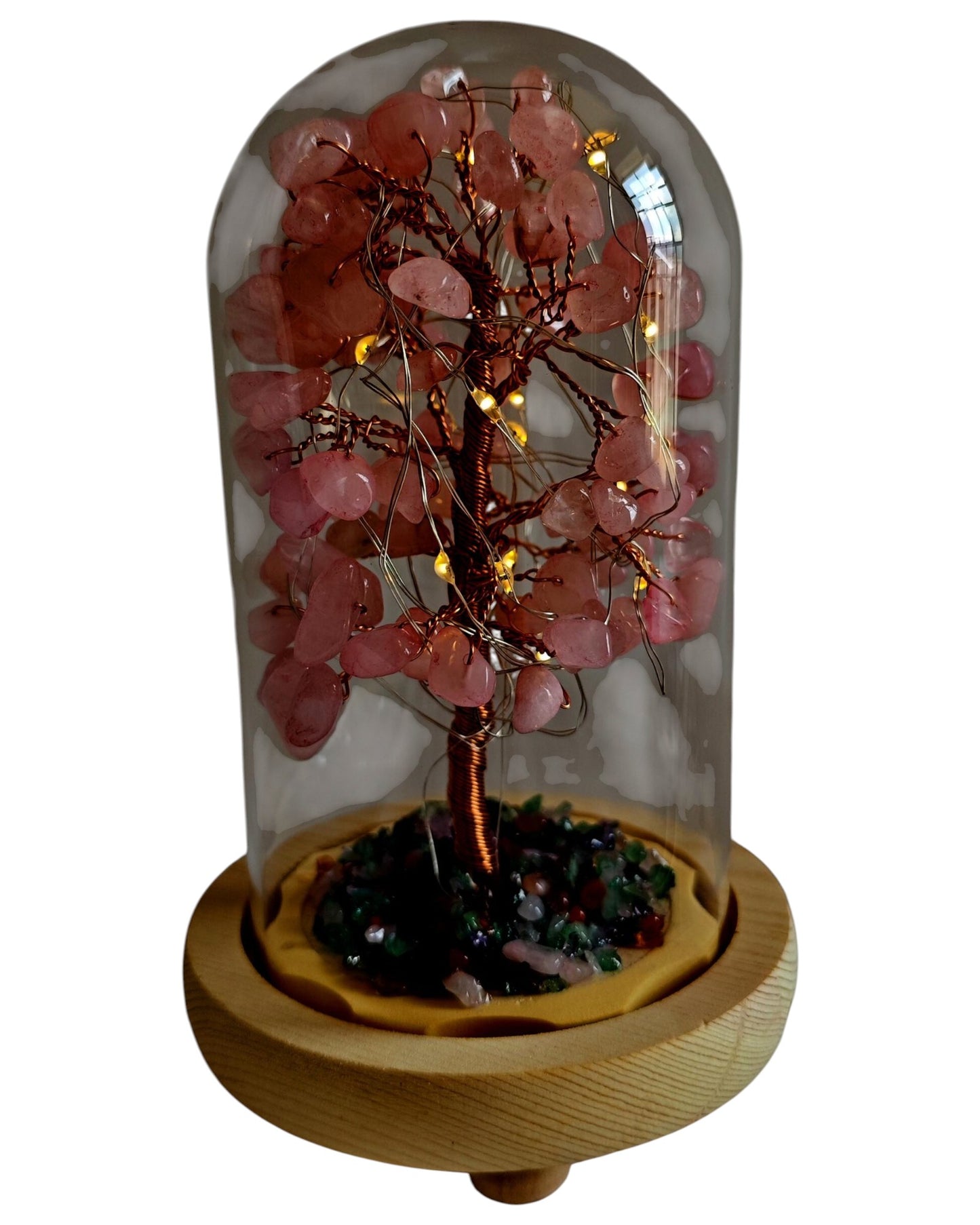 Gemstone Tree with USB LED Light Rose Quartz