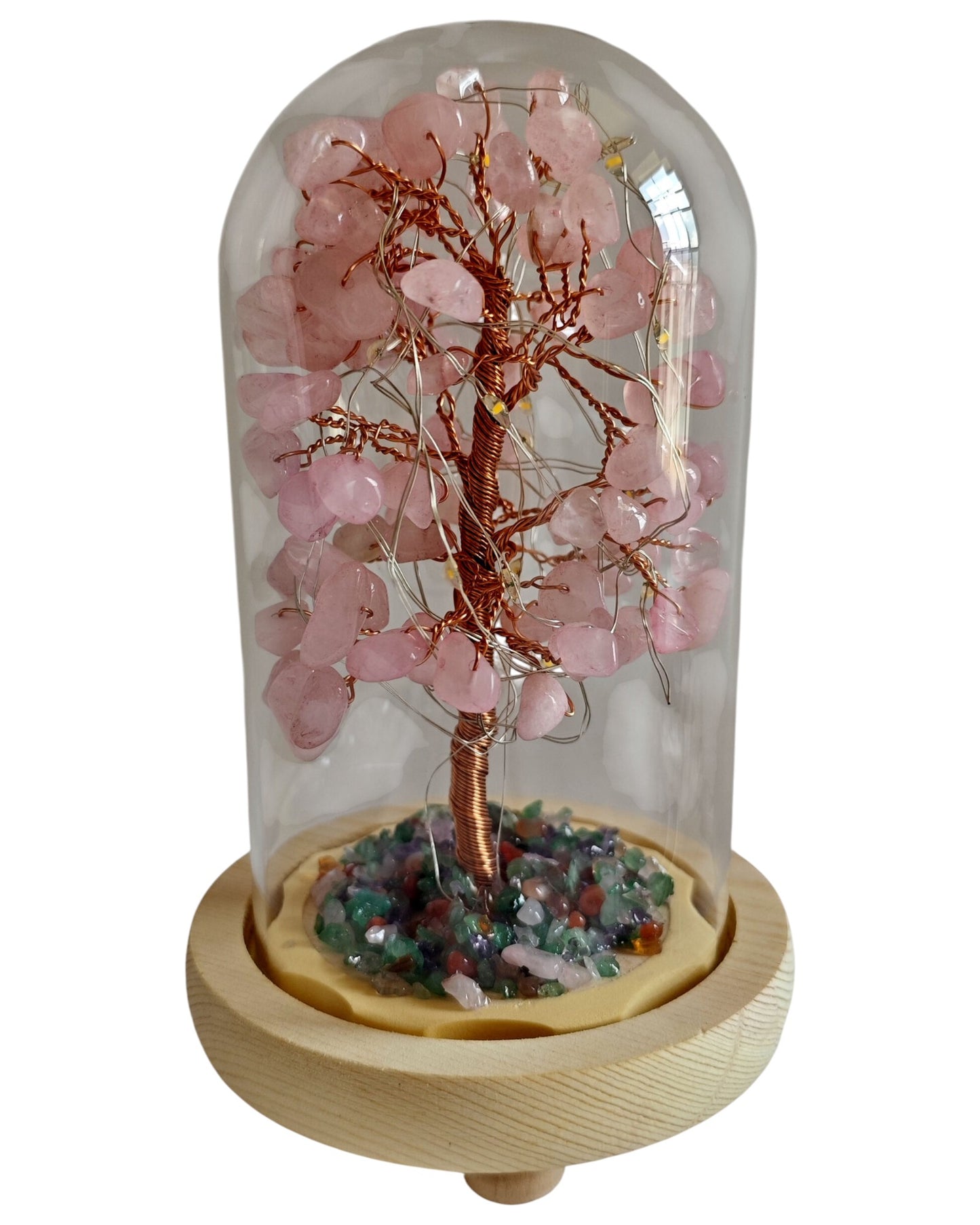Gemstone Tree with USB LED Light Rose Quartz
