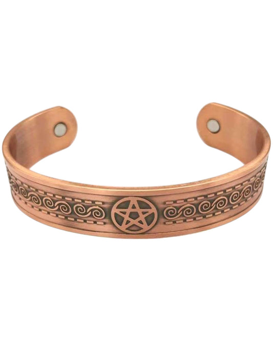 Magnetic Copper Bracelet Pentagram
