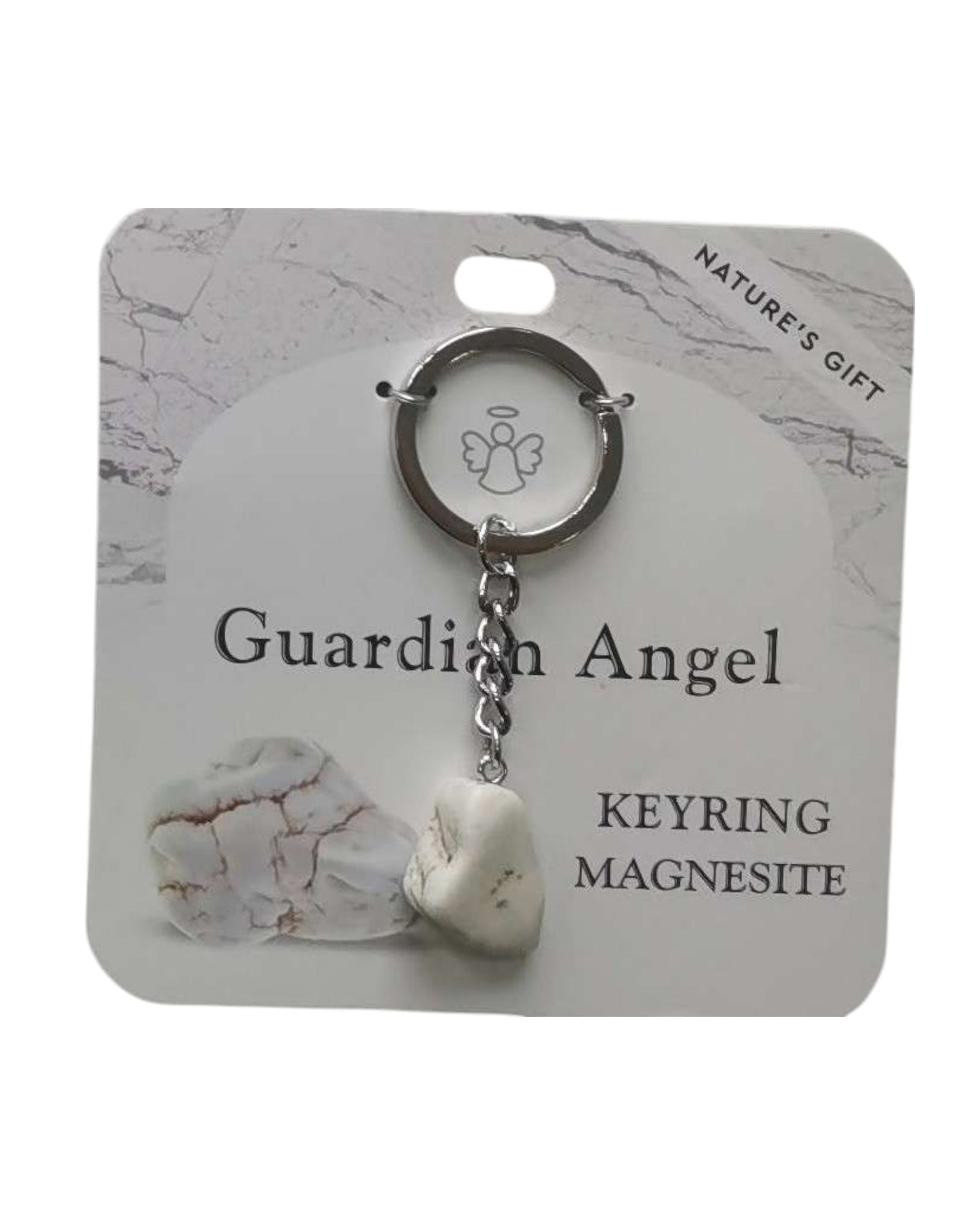 Magnesite- Guardian Angel Keyring