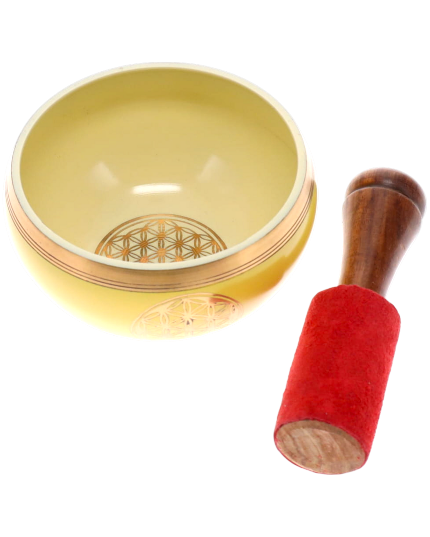 SINGING BOWL - Flower of Life Yellow 10cm