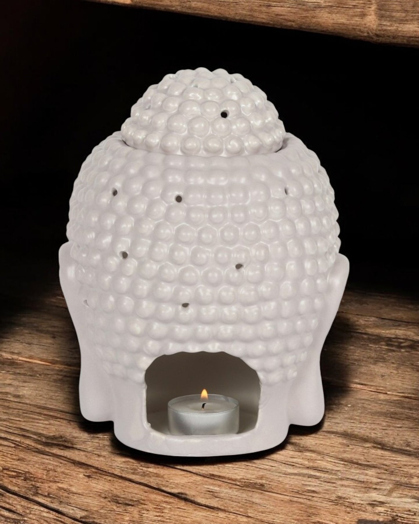 Large Grey Buddha Head Oil Burner NEW