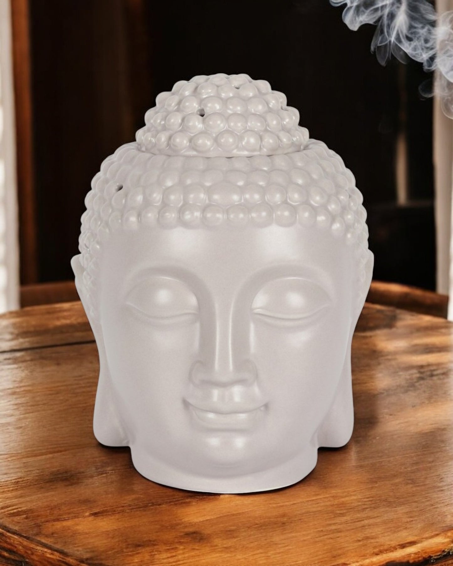Large Grey Buddha Head Oil Burner NEW