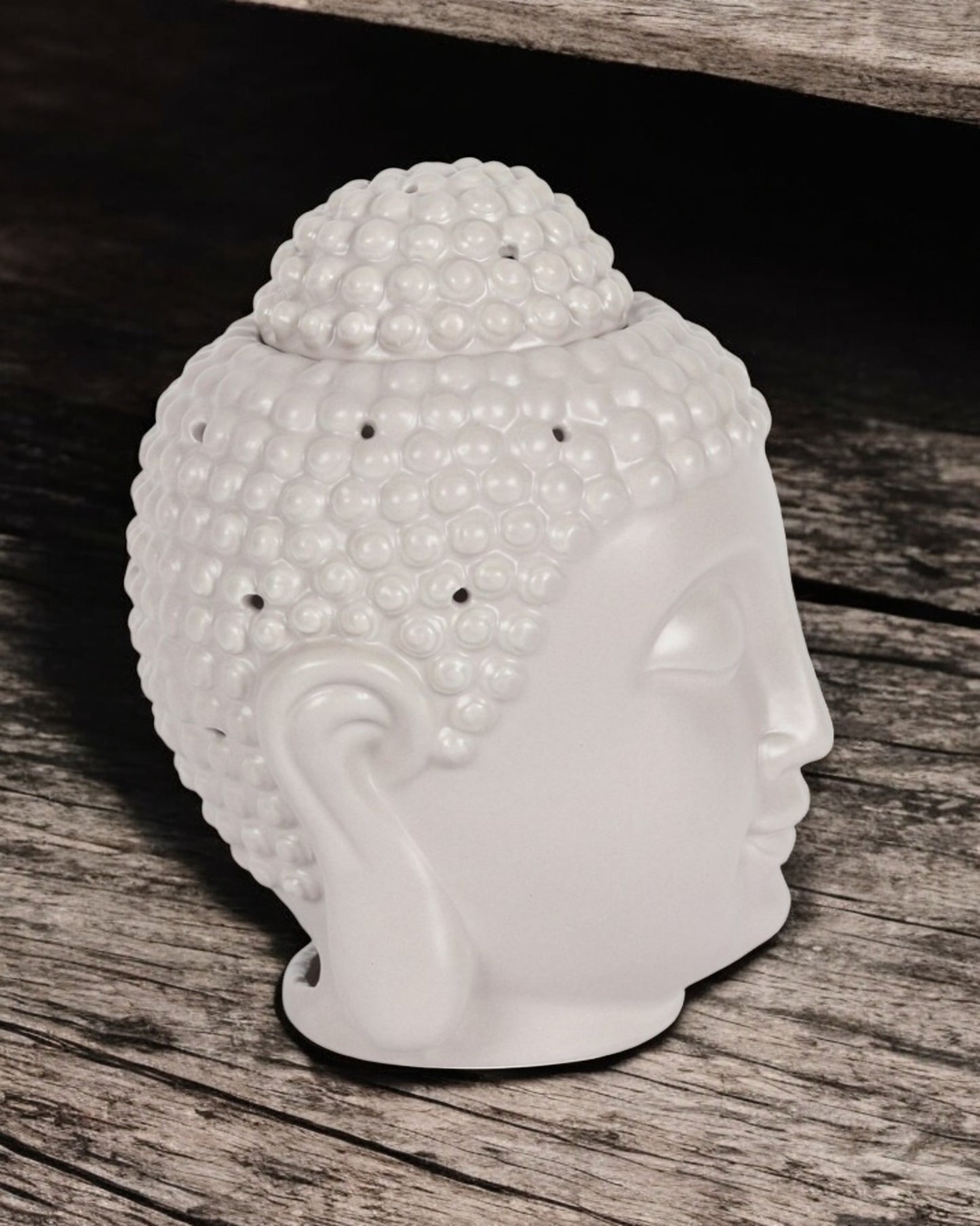 Large Grey Buddha Head Oil Burner NEW