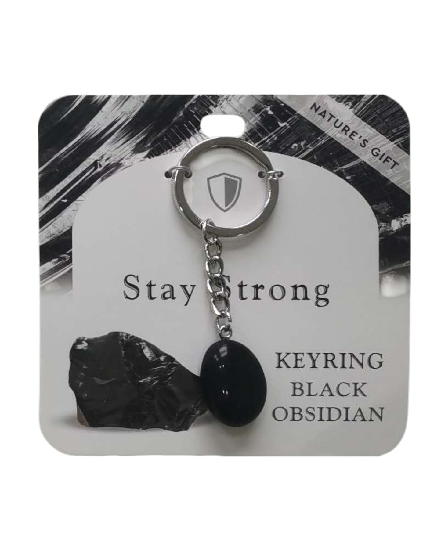 Obsidian- Stay Strong Keyring