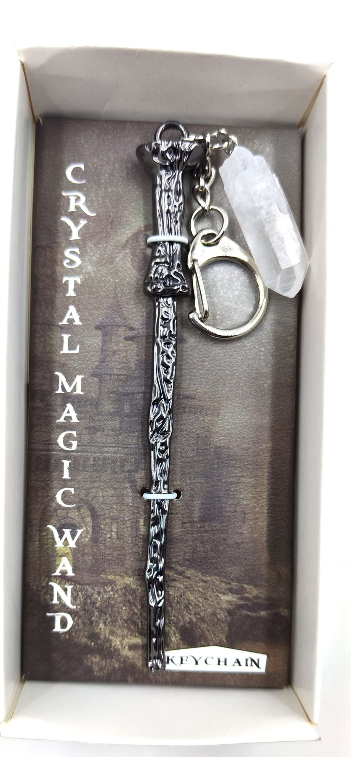 Crystal Magic Wand Keychain – Rock Quartz