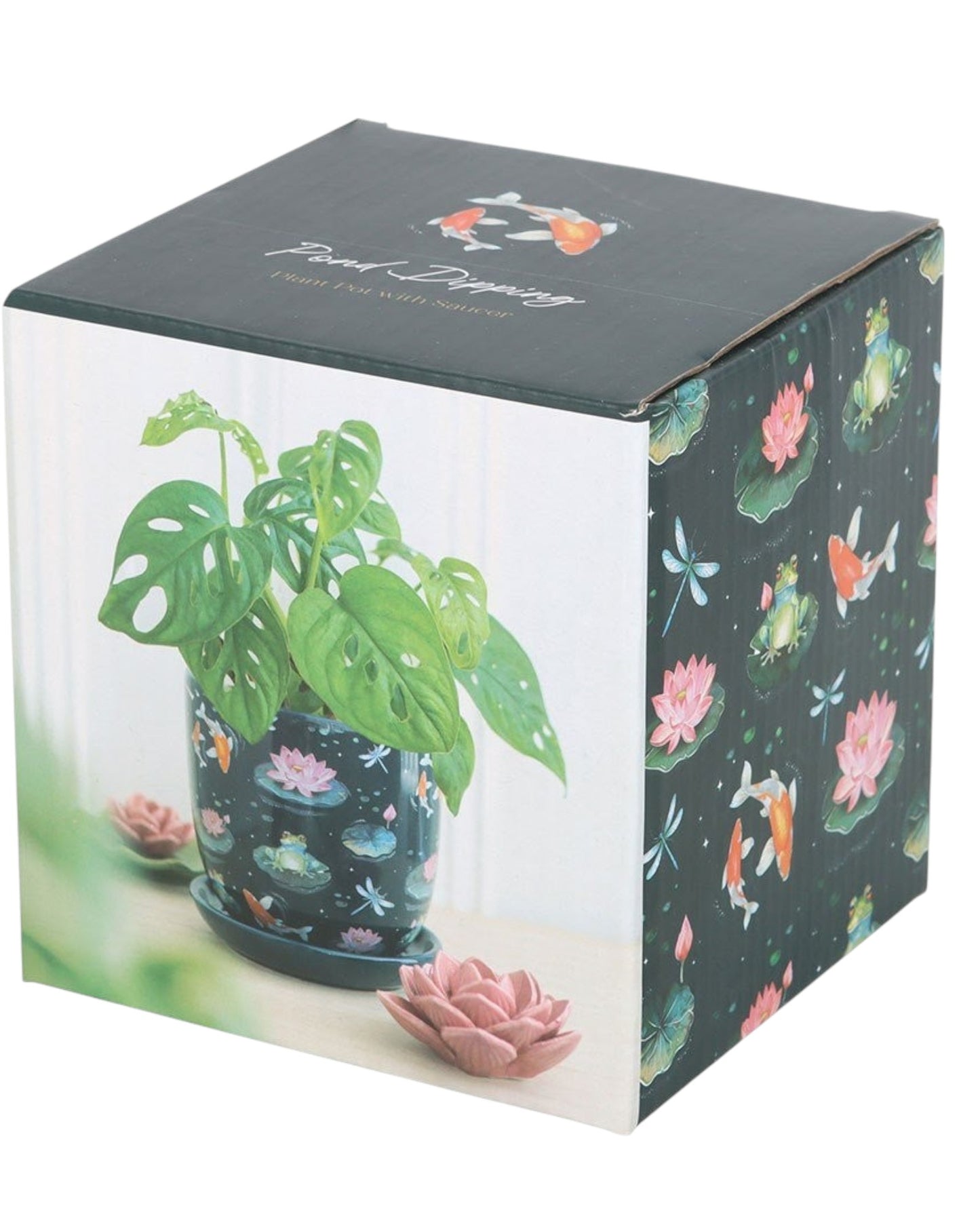 Pond Print Plant Pot with Saucer NEW!