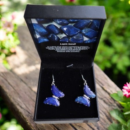 Crystal Butterfly drop earrings