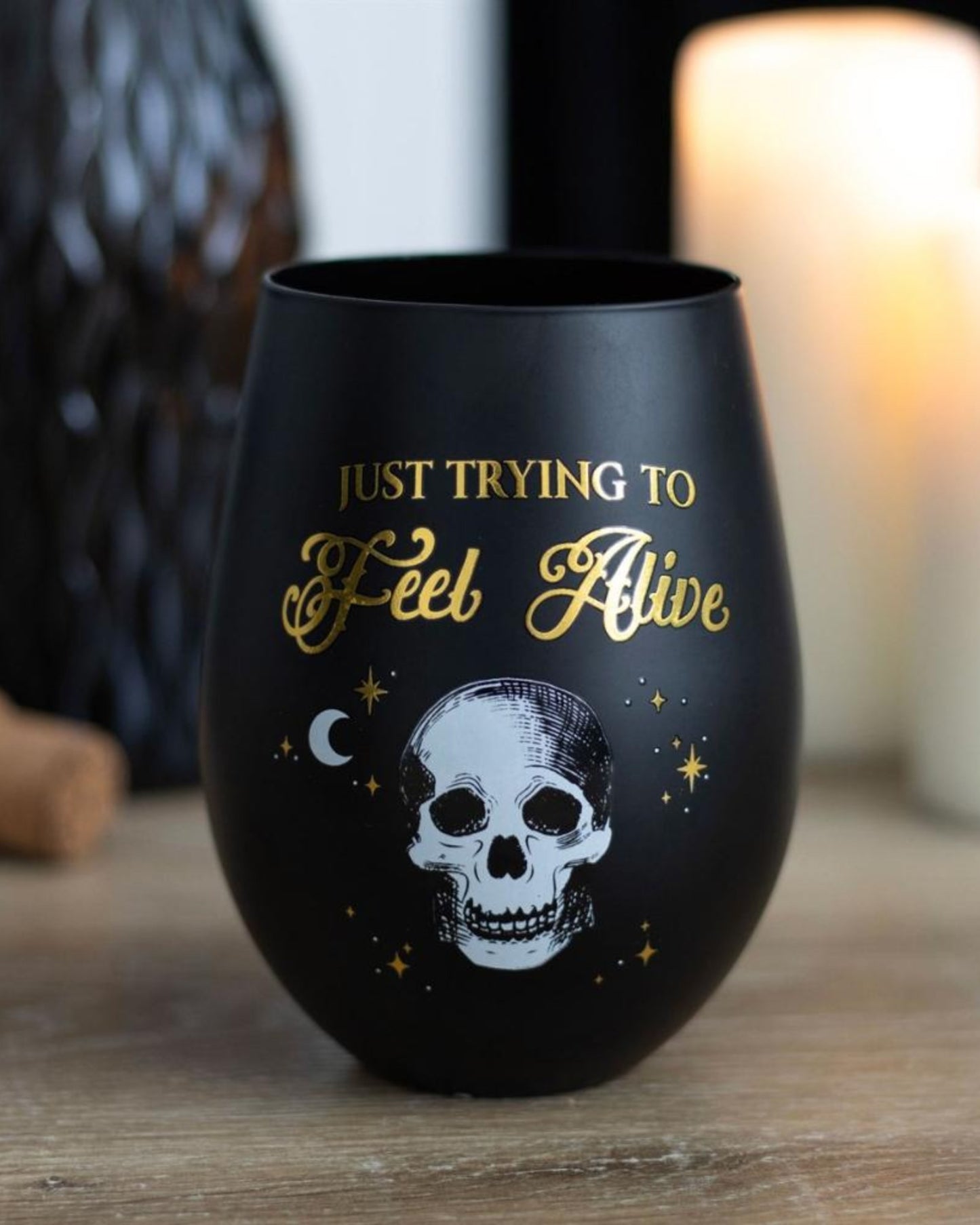 Trying To Feel Alive Stemless Glass - New
