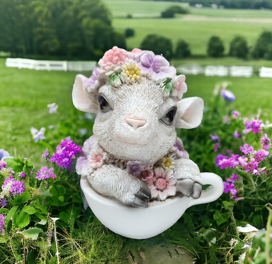 Lamb in flowers cup